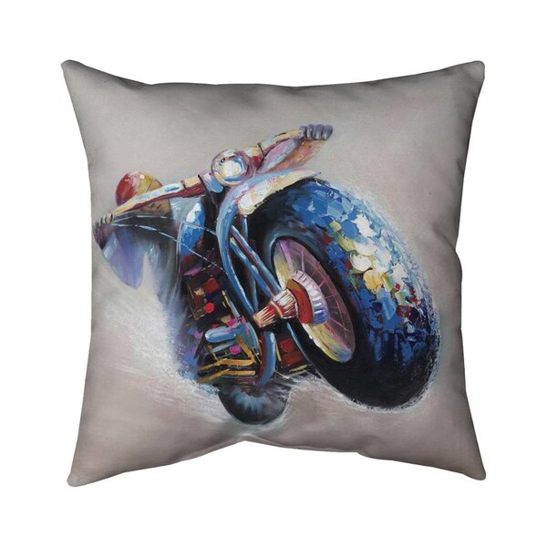 Begin Home Decor 26 x 26 in. Motorcycle In Jump-Double Sided Print Indoor Pillow - 5541-2626-TR9