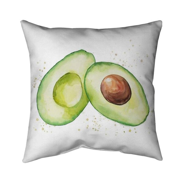Fondo 26 x 26 in. Watercolor Open Avocado-Double Sided Print Indoor Pillow - FO2781961