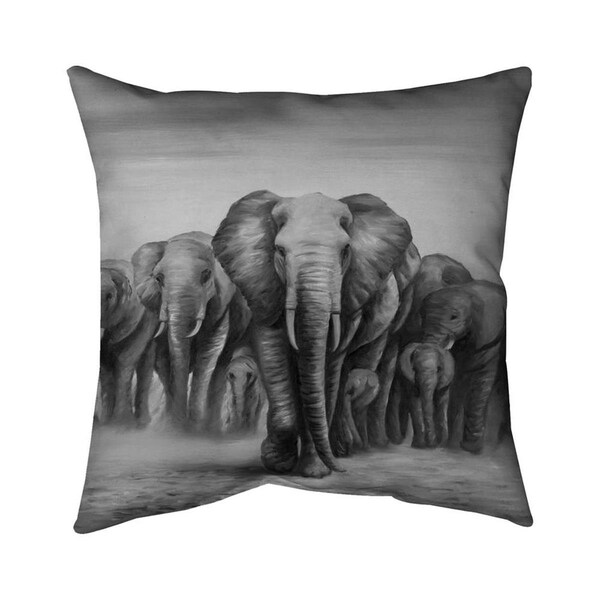 Fondo 20 x 20 in. Herd of Elephants-Double Sided Print Indoor Pillow - FO2792734