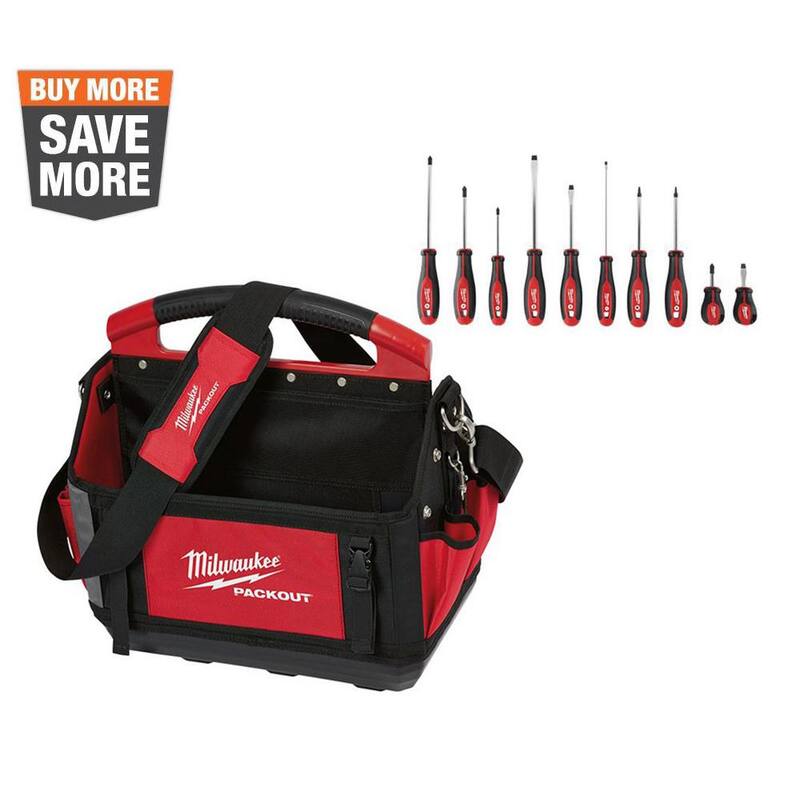 Milwaukee 15 in. PACKOUT Tote with Screwdriver Set (11-Piece) - 48-22-8315-48-22-2710