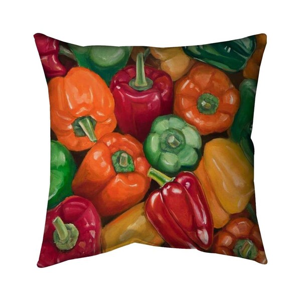 Fondo 26 x 26 in. Colorful Peppers-Double Sided Print Indoor Pillow - FO2778514