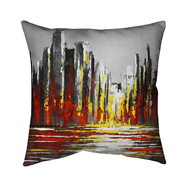 Begin Home Decor 20 x 20 in. Abstract Red Skyline-Double Sided Print Indoor Pillow - 5541-2020-CI334