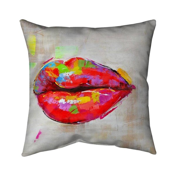 Fondo 20 x 20 in. Colorful Lips-Double Sided Print Indoor Pillow - FO2775582