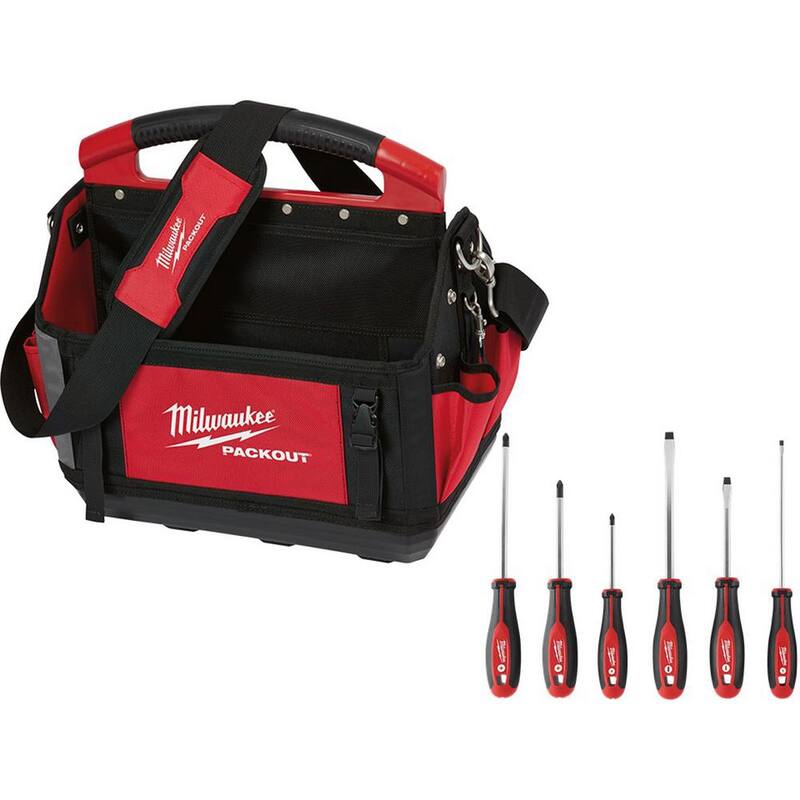 Milwaukee 15 in. PACKOUT Tote with 6-Piece Screwdriver Set - 48-22-8315-48-22-2706