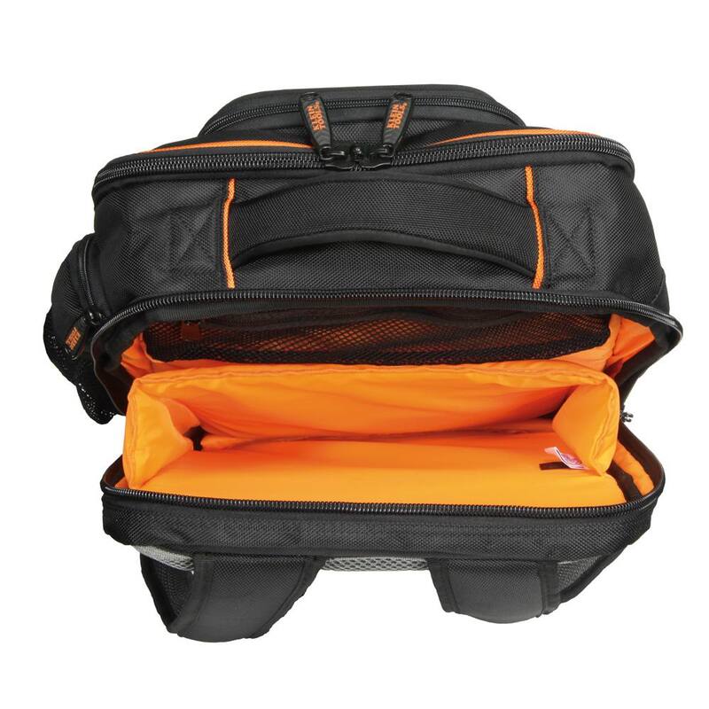 Klein Tools 14 in. Tradesman Pro Organizer Technician's Jobsite Backpack with Toughbook Laptop Pocket - 55439BPTB