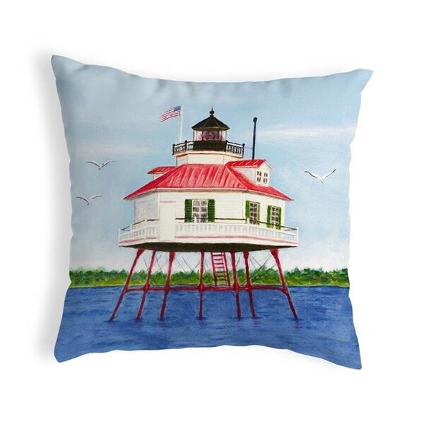 Betsy Drake Betsy Drake KS742 12 x 12 in. Drum Point Lighthouse Small No-Cord Pillow - KS742