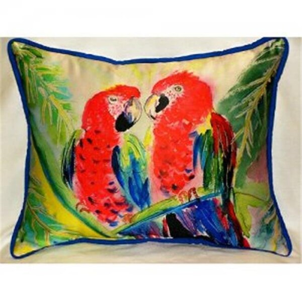 Betsy Drake Betsy Drake HJ317 Two Parrots Throw Pillow; 16 x 20 in. - HJ317