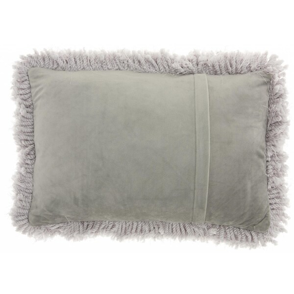 Homeroots 14 x 20 in. Pale Gray Knubby Plush Lumbar Throw Pillow - 386396