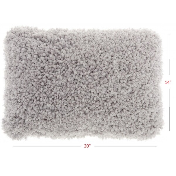 Homeroots 14 x 20 in. Pale Gray Knubby Plush Lumbar Throw Pillow - 386396