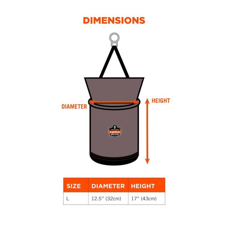 Ergodyne Arsenal 12 in Large Nylon Hoist Bucket Tool Bag - D-Rings, Zipper Top - 5973