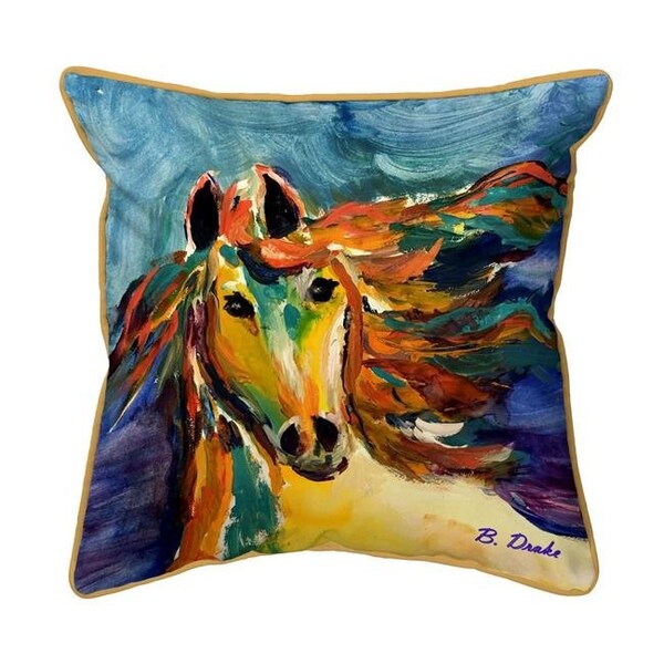 Betsy Drake Betsy Drake HJ1173 18 x 18 in. Colorful Horse Indoor & Outdoor Pillow; Large - HJ1173
