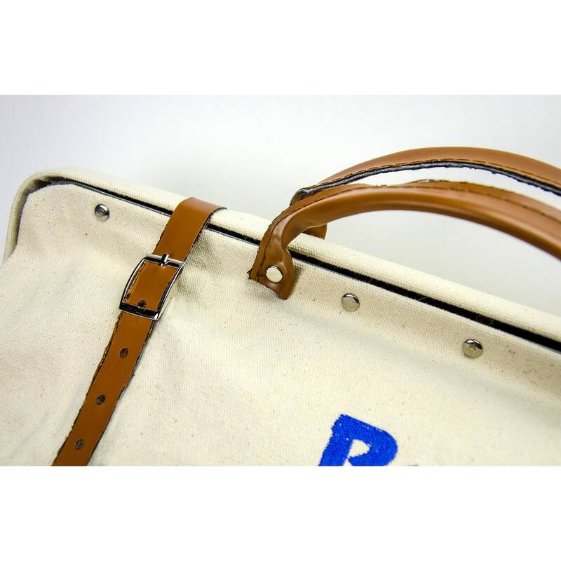 Bon Tool 20 in. Canvas Tool Bag with Leather Bottom in White - 11-125