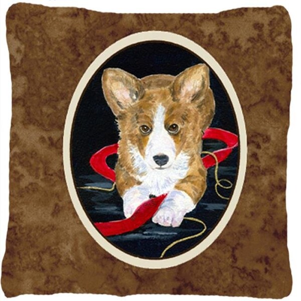 Carolines Treasures Carolines Treasures SS8570PW1414 Corgi Decorative Fabric Pillow - 14 x 14 in. - SS8570PW1414