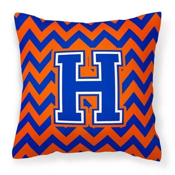 Carolines Treasures Carolines Treasures CJ1044-HPW1414 Letter H Chevron Orange & Blue Fabric Decorative Pillow; 14 x 3 x 14 in. - CJ1044-HPW1414
