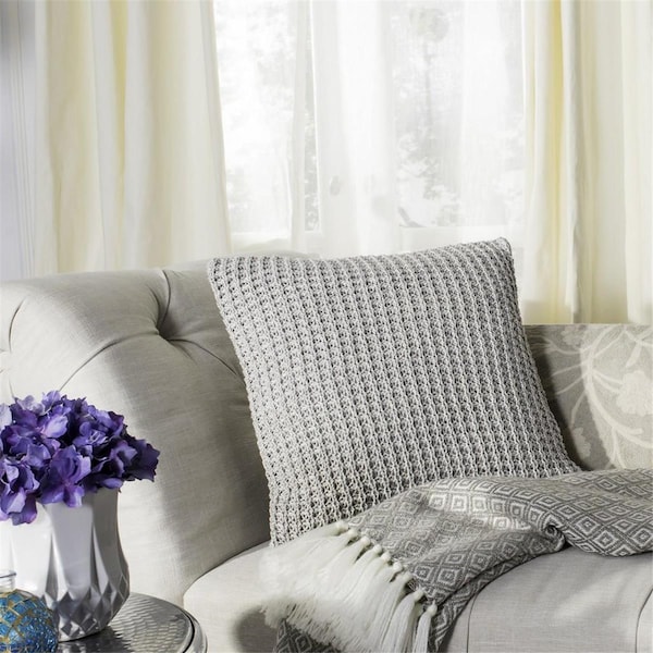 Safavieh 20 x 20 in. Haven Knit Pillow, Grey - PLS193A-2020