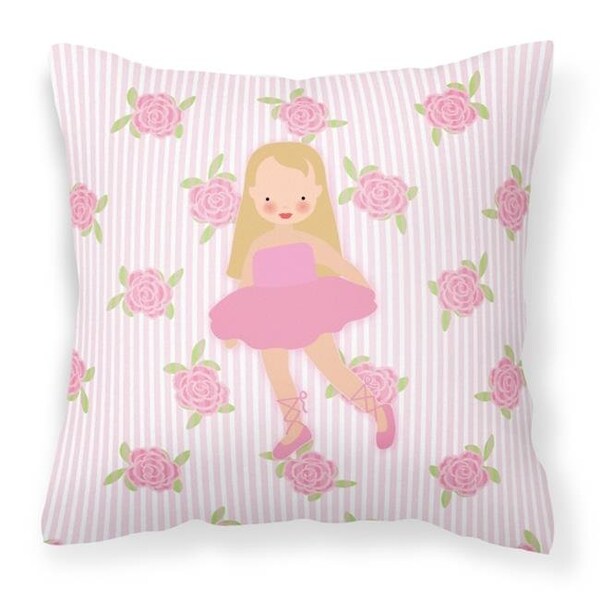 Carolines Treasures Carolines Treasures BB5185PW1414 Ballerina Long Haired Blonde Fabric Decorative Pillow - 14 x 3 x 14 in. - BB5185PW1414