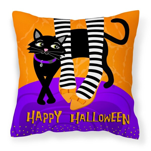 Carolines Treasures Halloween Witches Feet Fabric Decorative Pillow - VHA3038PW1414