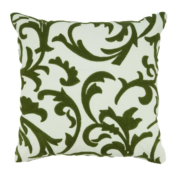 Rlm Distribution 17 in. Crewel Embroidery Throw Pillow with Down Filling Grass - HO3195994