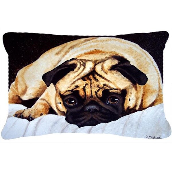 Carolines Treasures Carolines Treasures AMB1194PW1216 Fred the Pug Fabric Decorative Pillow - AMB1194PW1216