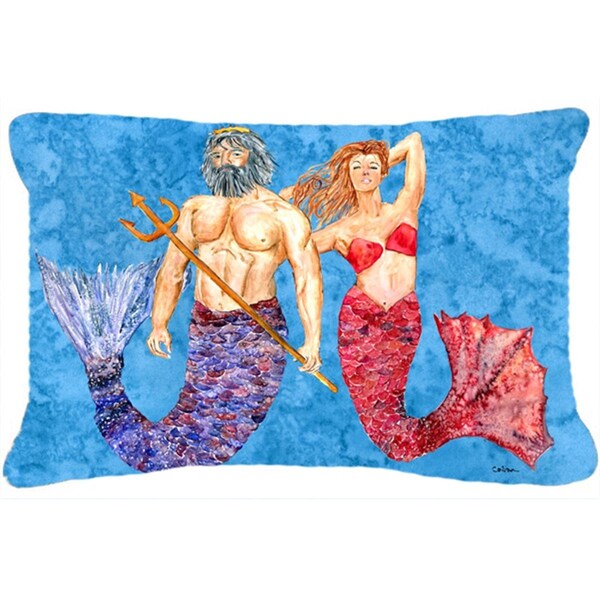 Jensendistributionservices 12 x 16 In. Mermaid and Merman Indoor & Outdoor Fabric Decorative Pillow - MI2554162
