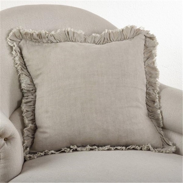 Rlm Distribution SARO  20 in. Square Ruffled Design Pillow with Down Filled  Natural - HO1869413