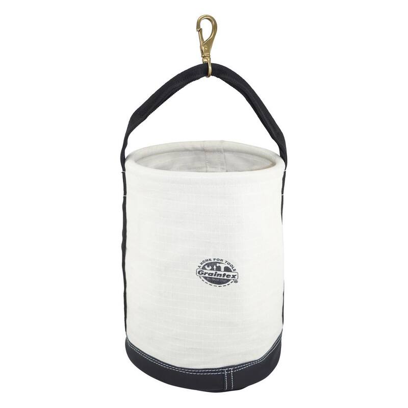 Graintex 12 in. 1-Pocket Utility Tool Bucket in White with Hook - CB2344
