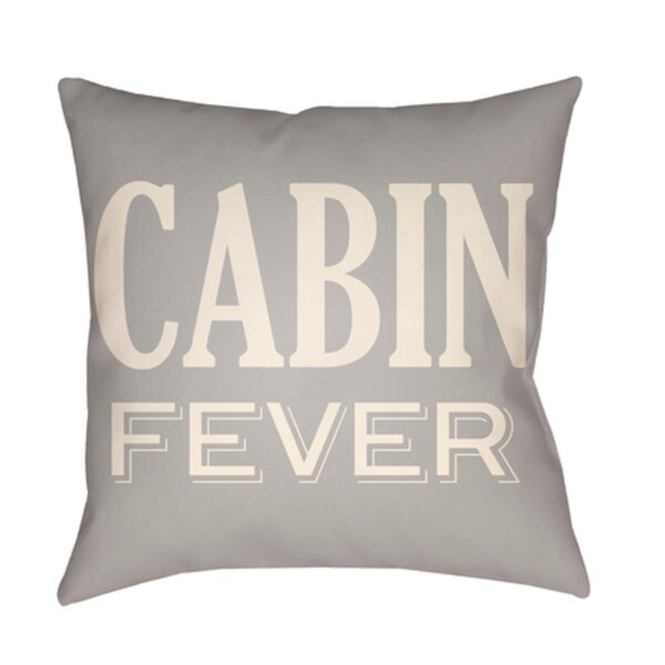 Artistic Weavers Lodge Cabin Cabin Fever Poly Filled Pillow - Light Gray & Beige - 18 x 18 in. - LGCB2030-1818