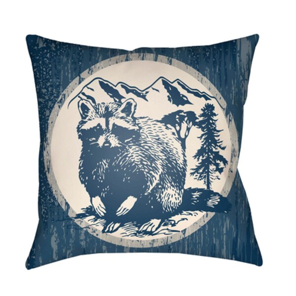 Artistic Weavers Lodge Cabin Raccoon Ridge Poly Filled Pillow - Navy & Beige - 16 x 16 in. - LGCB2001-1616