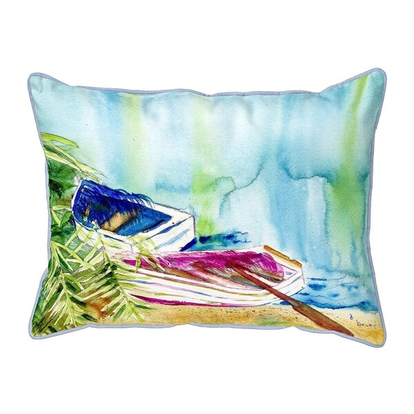 Betsy Drake 11 x 14 in. Watercolor Rowboats Small Pillow - SN809