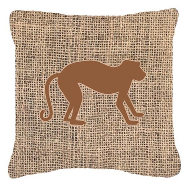 Carolines Treasures Carolines Treasures BB1128-BL-BN-PW1818 18 x 18 in. Monkey Burlap And Brown Indoor & Outdoor Fabric Decorative Pillow - BB1128-BL-BN-PW1818