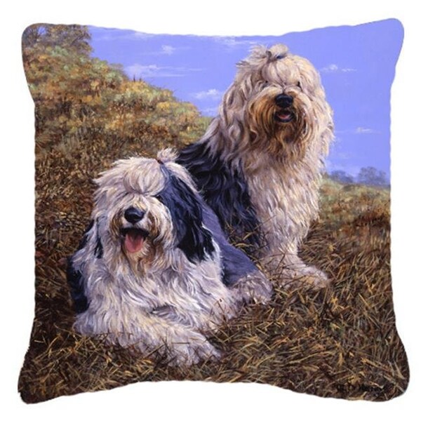 Carolines Treasures Carolines Treasures HMHE0229PW1818 Old English Sheepdogs by Michael Herring Canvas Decorative Pillow - HMHE0229PW1818