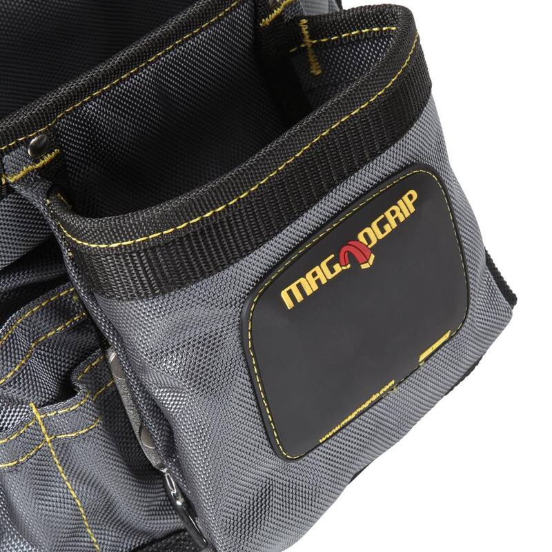 MagnoGrip 11 in. 10-Pocket Platinum Magnetic Tool Pouch with Belt - 002-474