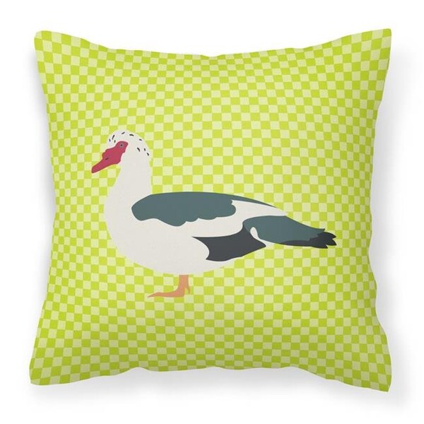 Carolines Treasures Carolines Treasures BB7690PW1818 Muscovy Duck Green Fabric Decorative Pillow; 18 x 18 in. - BB7690PW1818