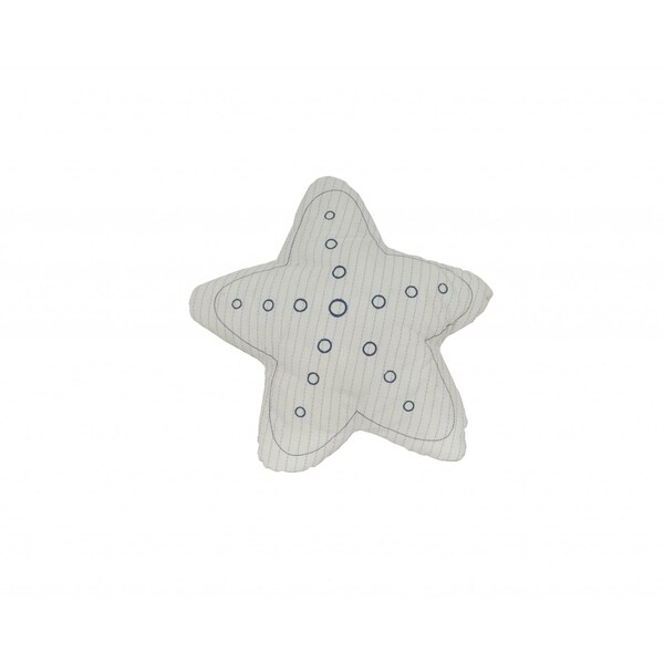 Homeroots White & Blue Star Pillow12 x 12 x 4.5 in. - 364155