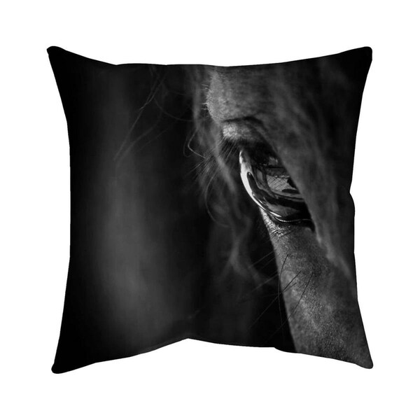 Begin Home Decor 20 x 20 in. Black Horse-Double Sided Print Indoor Pillow - 5541-2020-PH4