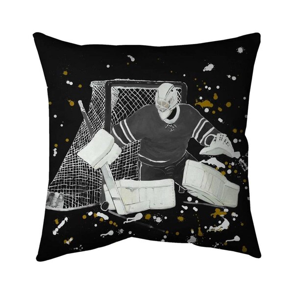Begin Home Decor 26 x 26 in. Goalkeeper Hockey-Double Sided Print Indoor Pillow - 5541-2626-SP73