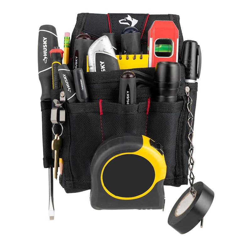 Husky 9-Pocket Black Maintenance Tool Belt Pouch - HD893876-TH