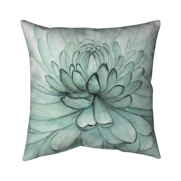 Fondo 20 x 20 in. Turquoise Flower-Double Sided Print Indoor Pillow - FO2791524