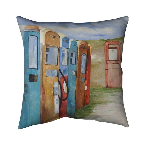 Fondo 20 x 20 in. Old Gas Pumps-Double Sided Print Indoor Pillow - FO2792890