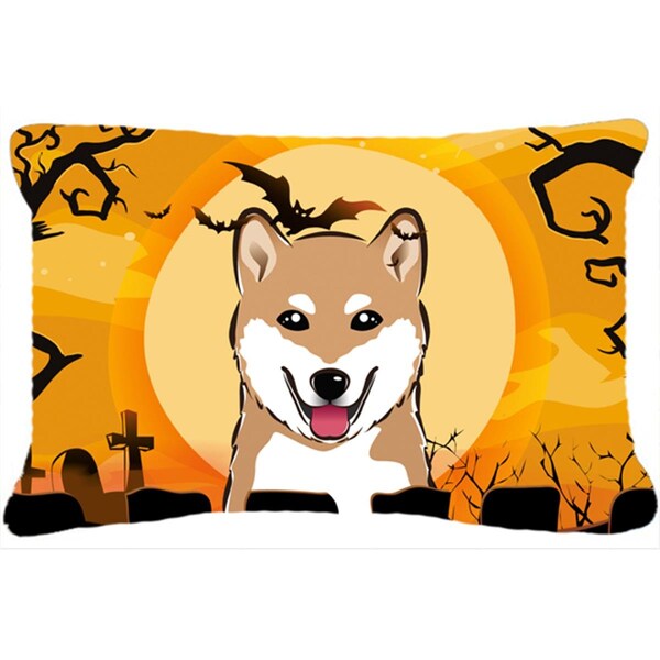 Carolines Treasures Halloween Shiba Inu Fabric Decorative Pillow - BB1783PW1216
