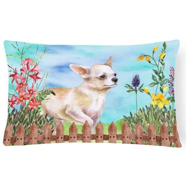 Jensendistributionservices Chihuahua Leg Up Spring Canvas Fabric Decorative Pillow - MI2551448
