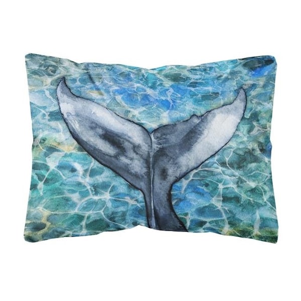 Carolines Treasures Carolines Treasures BB5337PW1216 Whale Tail Canvas Fabric Decorative Pillow - BB5337PW1216