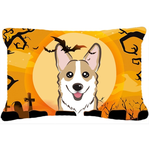 Carolines Treasures Halloween Sable Corgi Fabric Decorative Pillow - BB1811PW1216