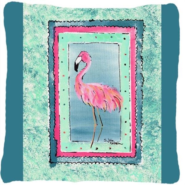 Carolines Treasures Carolines Treasures 8107-CPW1414 14 x 14 in. Bird - Flamingo Decorative Fabric Pillow - 8107-CPW1414