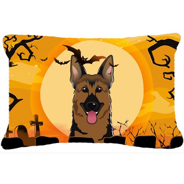 Carolines Treasures Halloween German Shepherd Fabric Decorative Pillow - BB1769PW1216