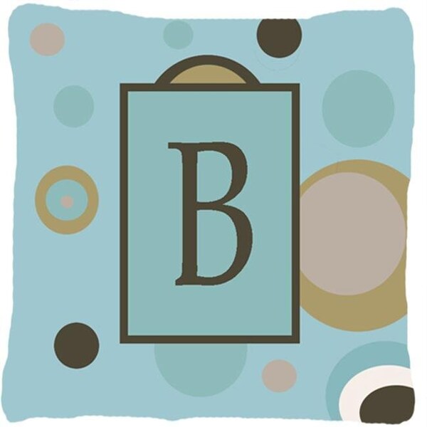 Carolines Treasures Carolines Treasures CJ1013-BPW1414 Monogram - Initial B Blue Dots Indoor & Outdoor Decorative Fabric Pillow - 14 x 14 in. - CJ1013-BPW1414