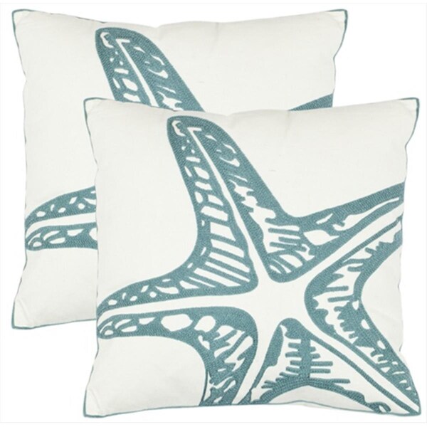 Safavieh Edwin 18-Inch Blue Decorative Pillows, 2PK - PIL860A-1818-SET2