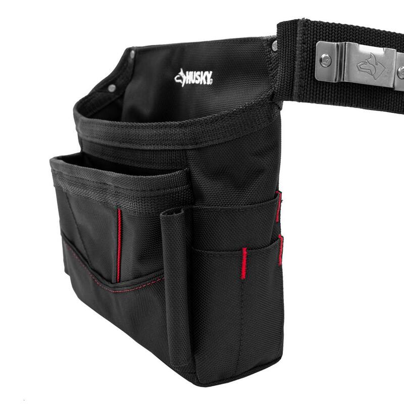 Husky 6-Pocket Black Tool Belt Pouch - HD335088-TH
