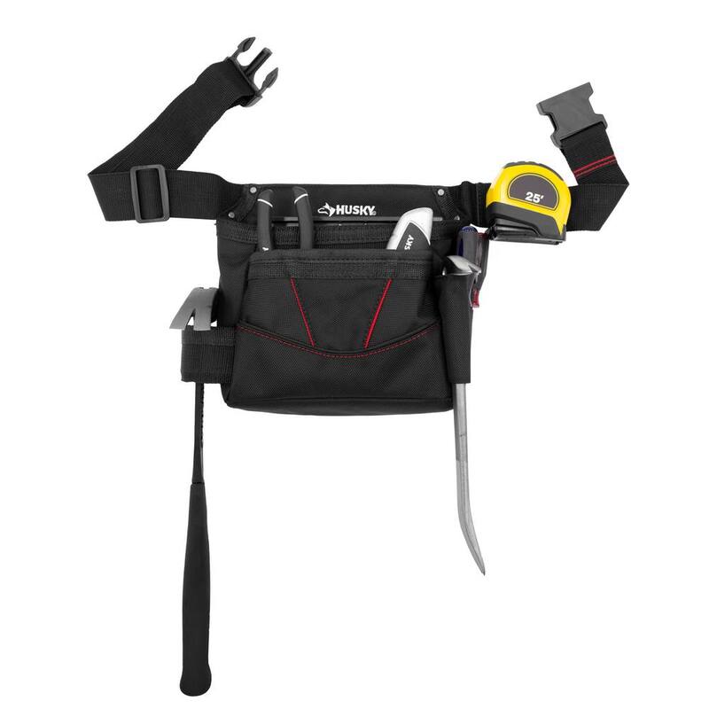Husky 6-Pocket Black Tool Belt Pouch - HD335088-TH