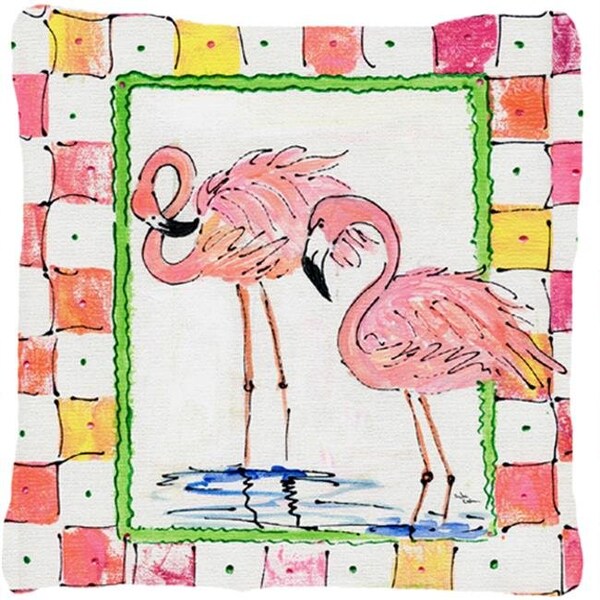 Carolines Treasures Carolines Treasures 8077PW1414 14 x 14 in. Bird - Flamingo Decorative Fabric Pillow - 8077PW1414